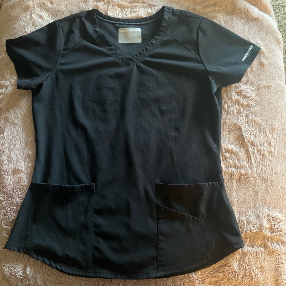 Black Sketcher Scrub Shirt